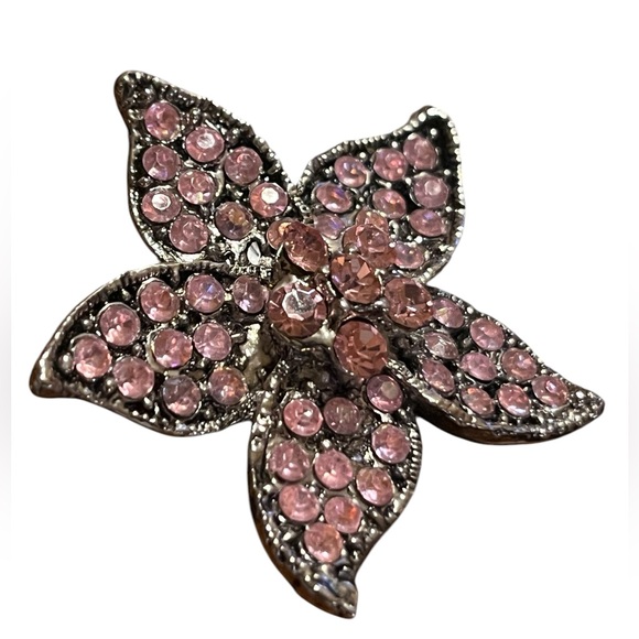 Pink gemstone Star fish brooch vintage - Picture 4 of 7